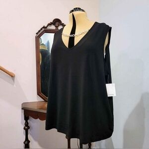 NEW 3X 89th + Madison Sleeveless Black Blouse